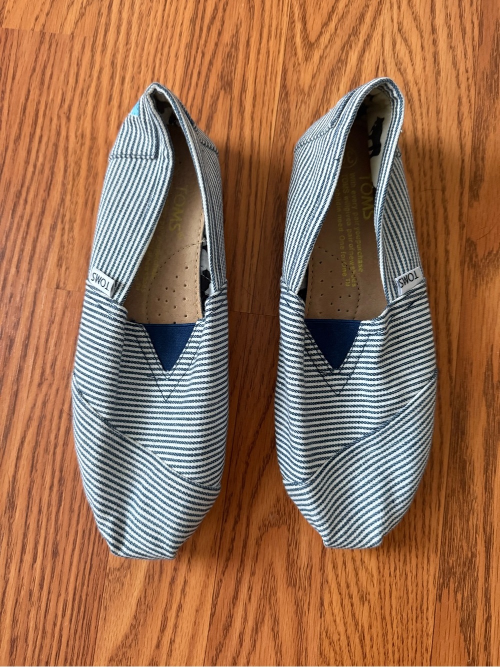 Toms Slip-On Sneakers in Navy and White Stripes